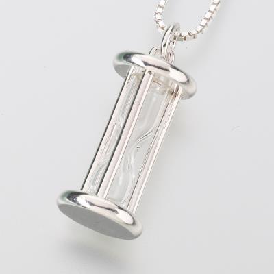 sterling silver hourglass cremation pendant necklace